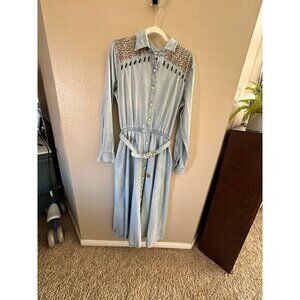 Vintage D. Frank Long Sleeve Denim‎ Long Dress, long denim dress, vintage denim